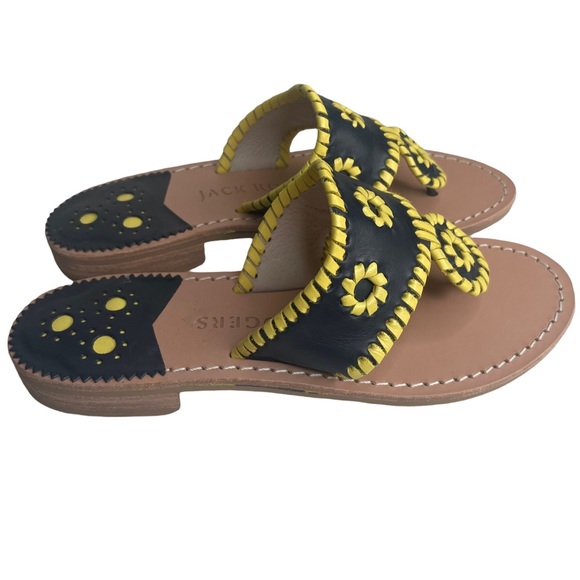 JACK ROGERS Navajo Heritage Jacks Slide Sandals Midnight / Lemon Womens US 5M - Picture 5 of 13